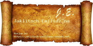 Jaklitsch Emiliána névjegykártya